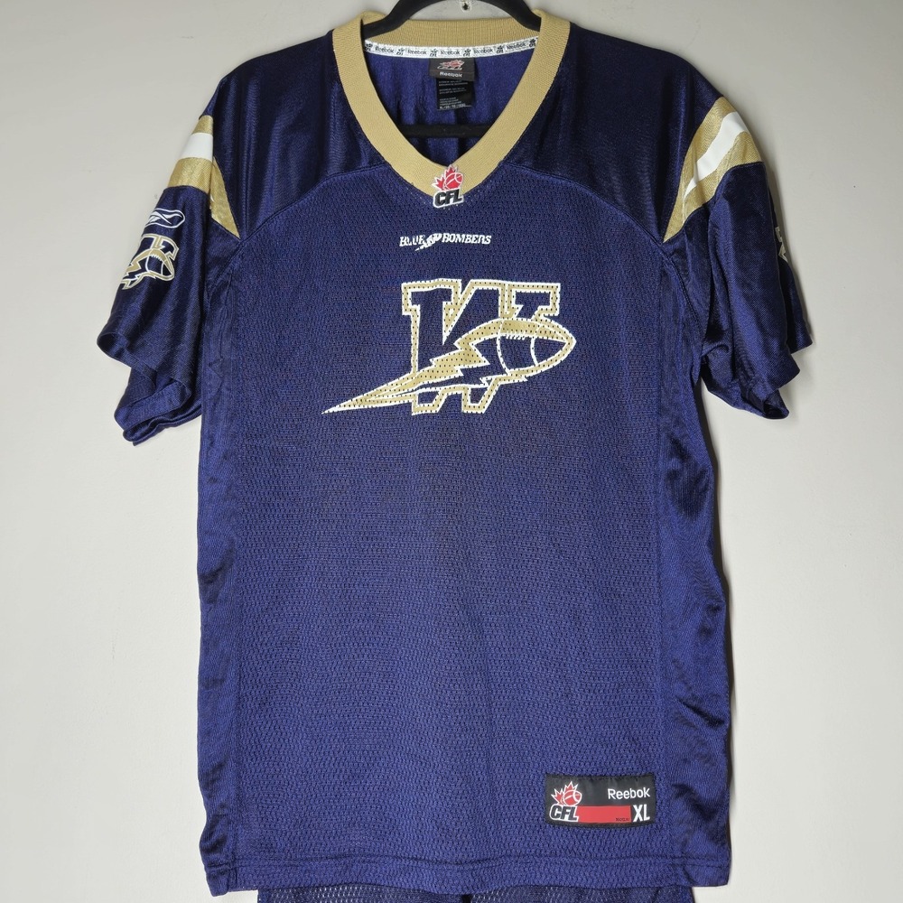 Vintage CFL Reebok Football Mesh Jersey Size XL Youth Athleisure Blank